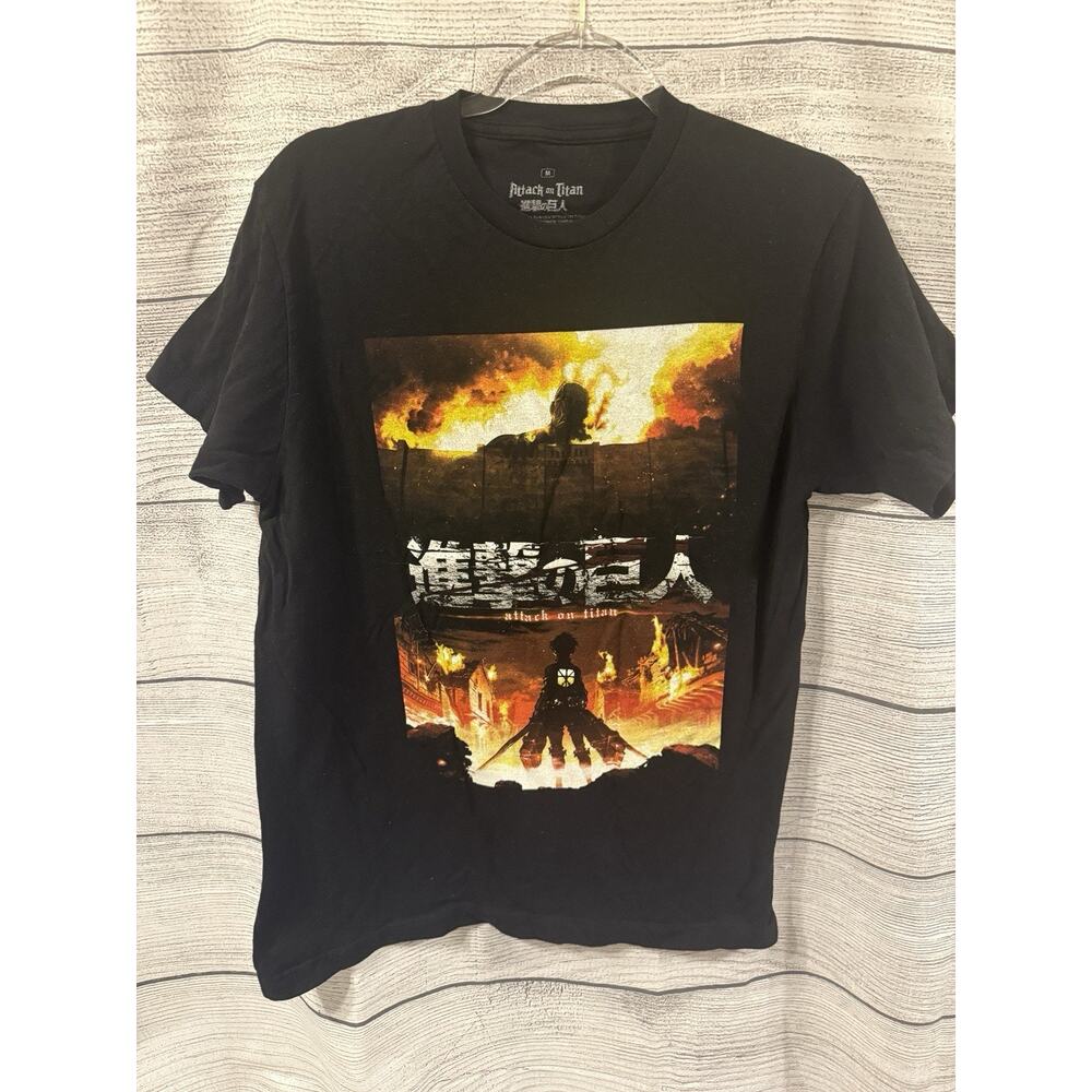 Men’s Attack on Titan Ripple Junction Black Season 1 Graphic T Shirt Medium